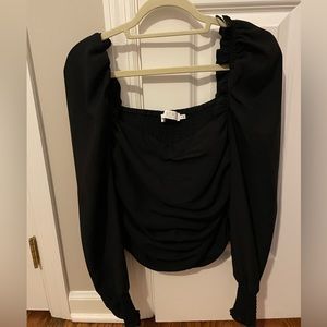 ASTR the label puff sleeve square neck top